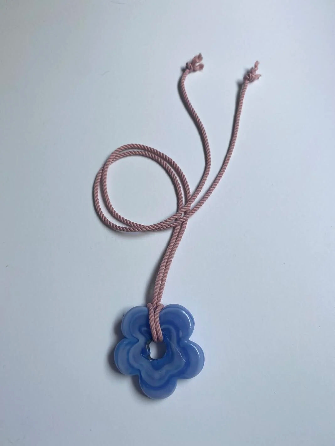 Bigger Flower Pendant - Wavy Blue/Pink