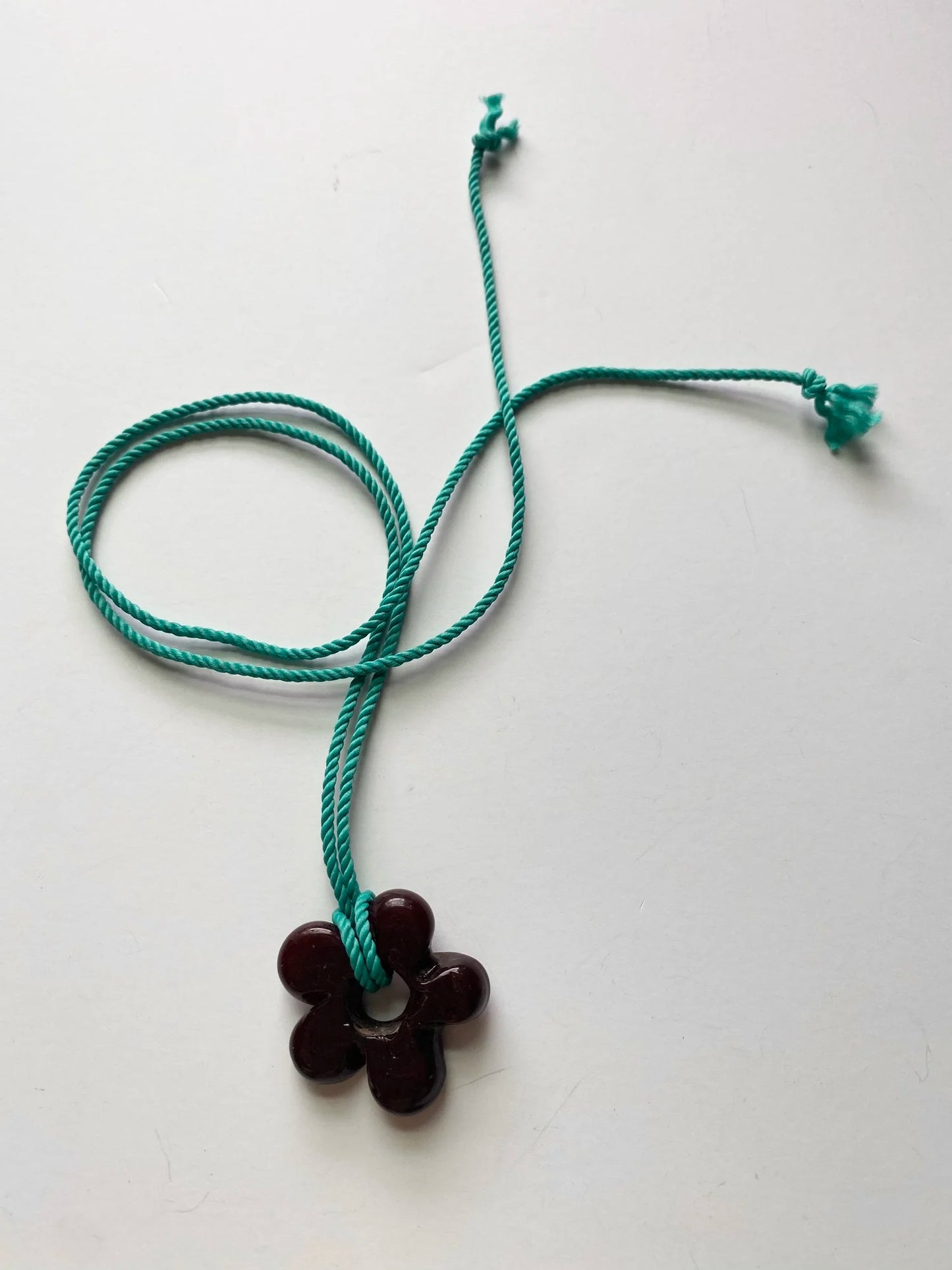 Big Flower Pendant - Teal/Wine