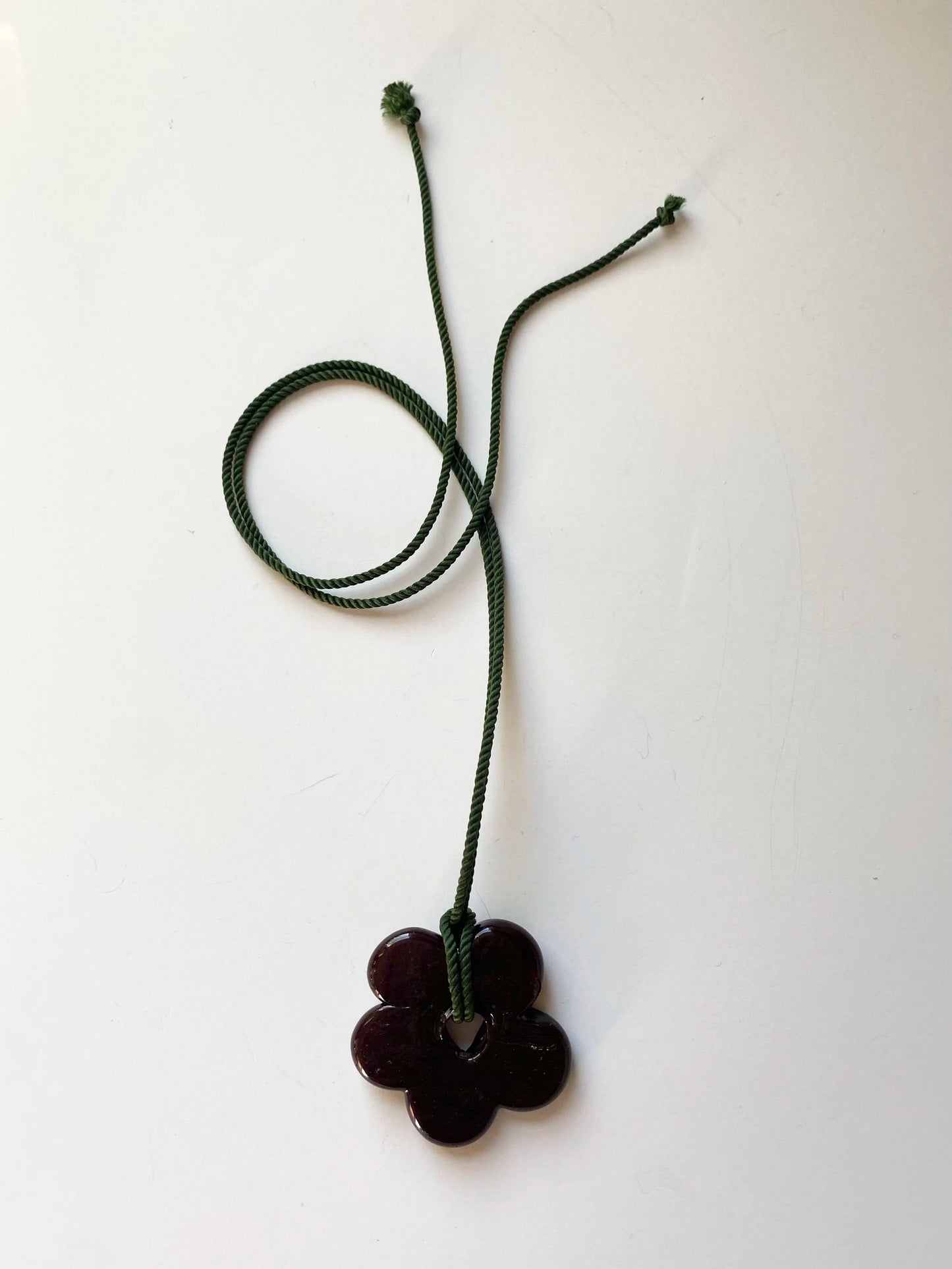 Bigger Flower Pendant - Wine/Forest