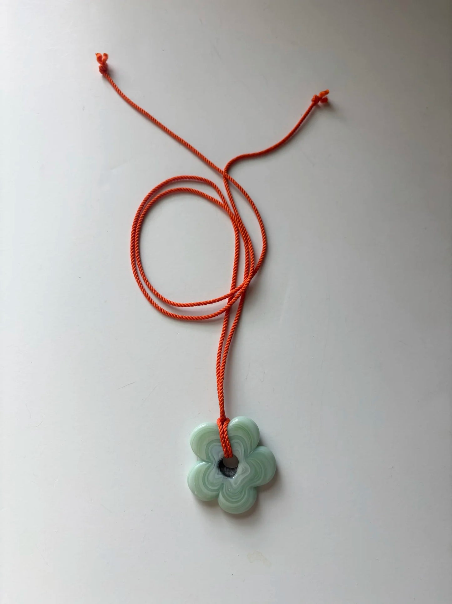 Bigger Flower Pendant - Orange/Green