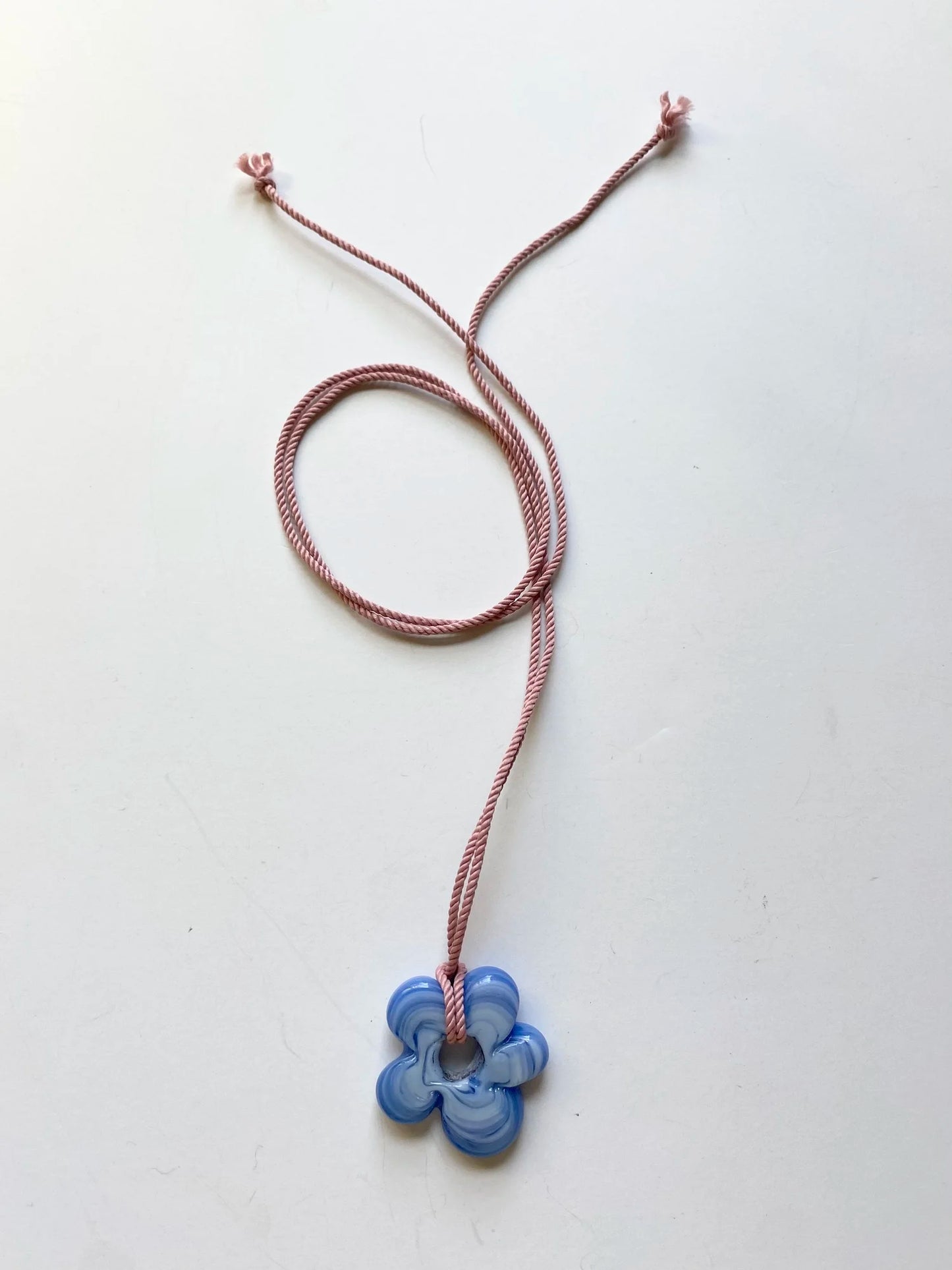 Bigger Flower Pendant - Wavy Blue/Pink