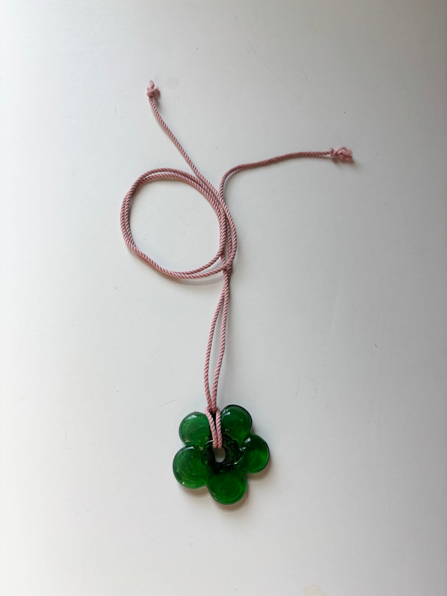 Big Flower Pendant - Pink/Green