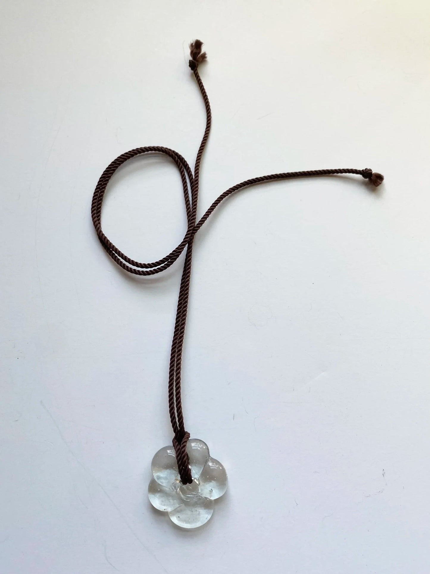 Big Flower Pendant - Brown/Crystal