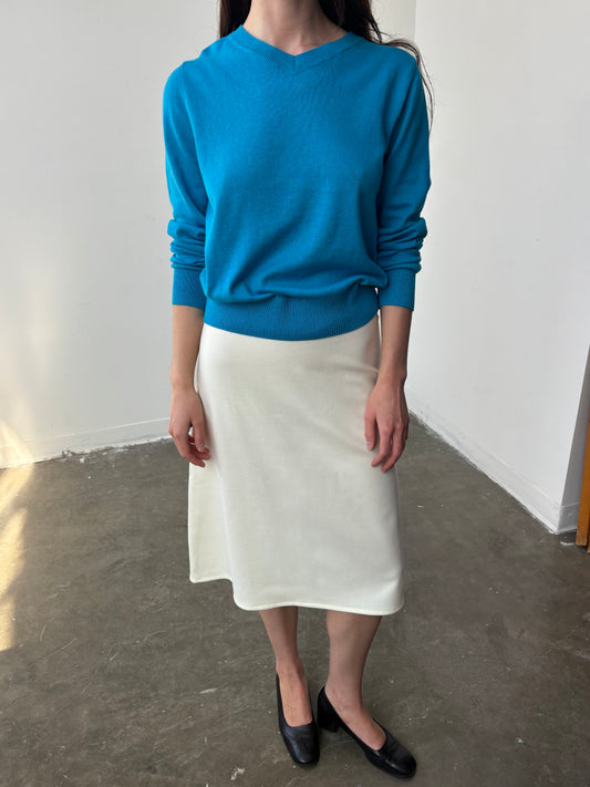 A–Line Wool Skirt - Cream