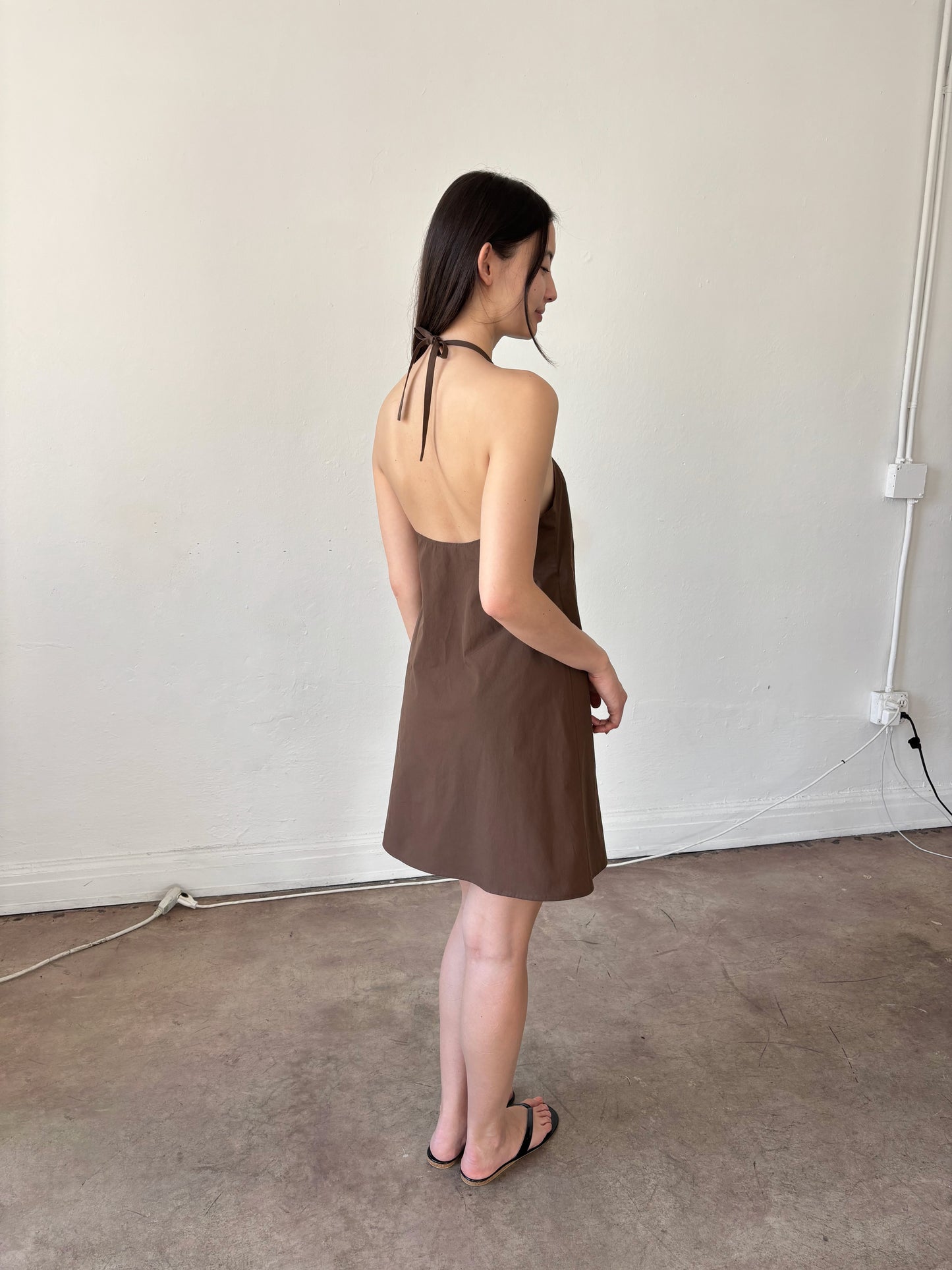 Halter Dress - Chocolate