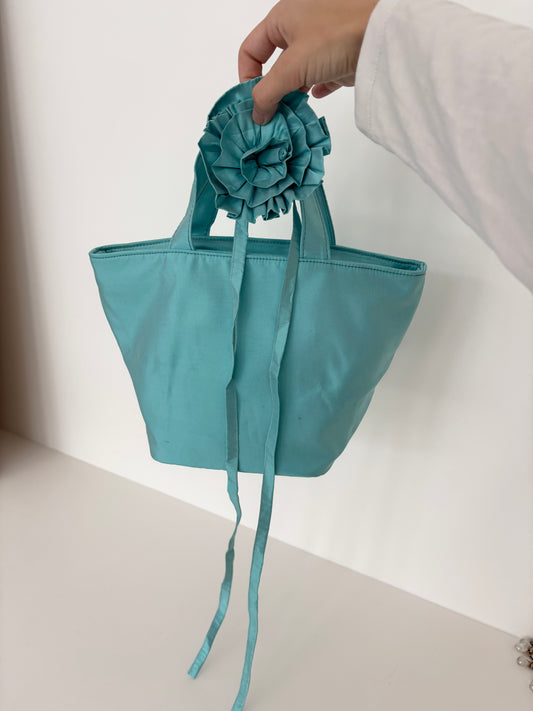 Hai x BC Silk Rosette Tie - Aqua