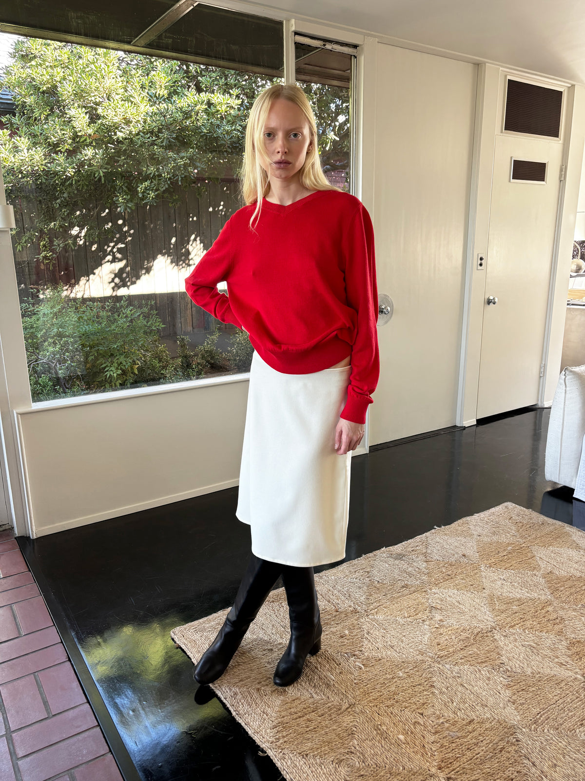 A–Line Wool Skirt - Cream