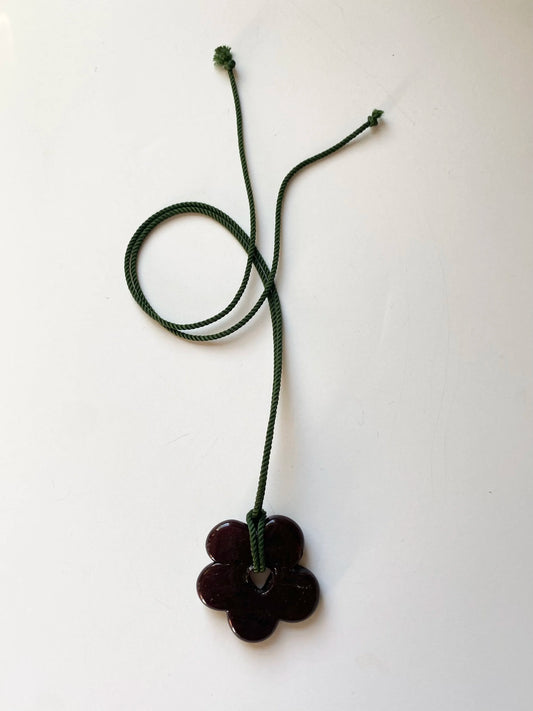 Bigger Flower Pendant - Wine/Forest