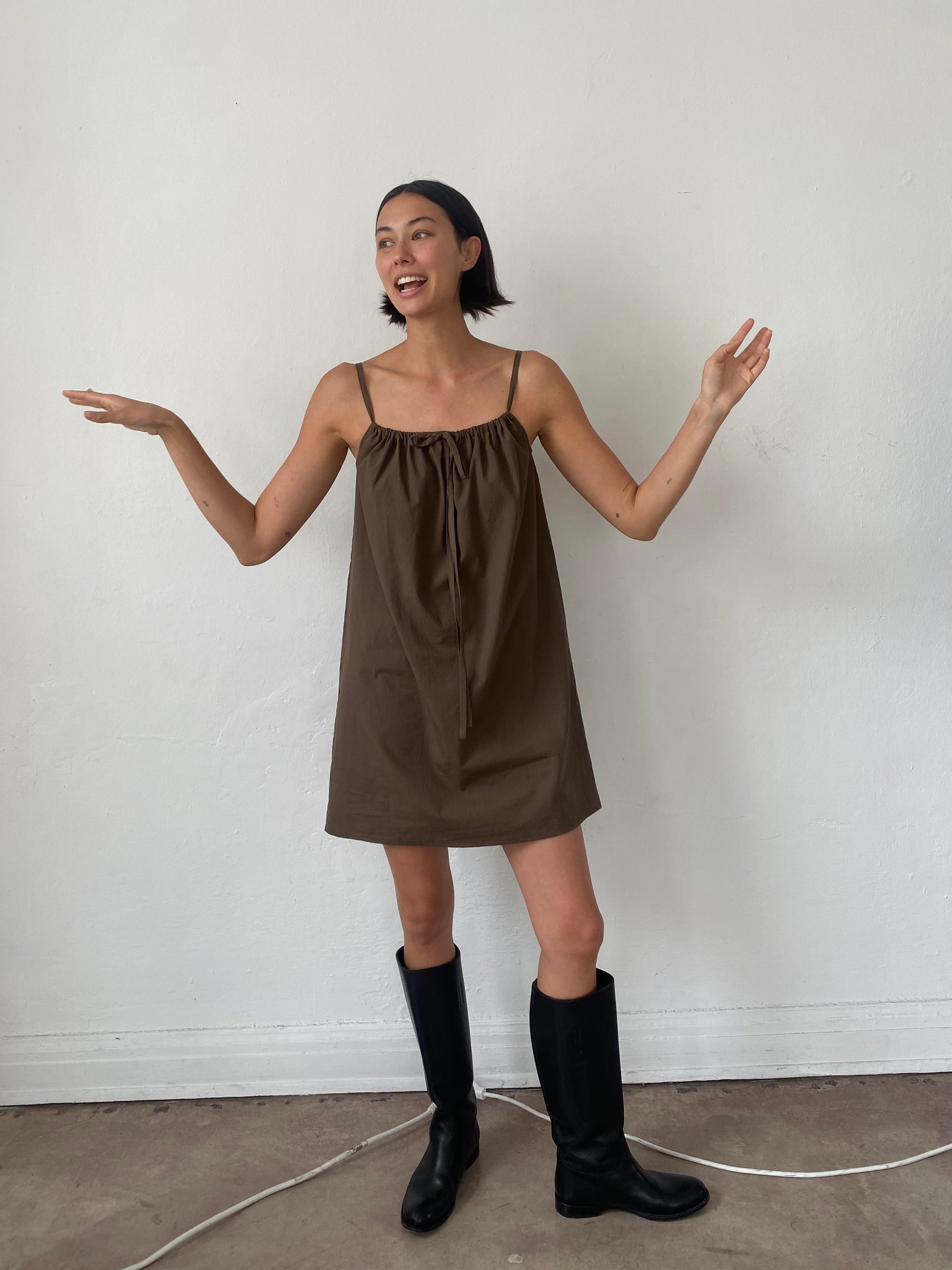 Bow Dress - Chocolate 1 Bow Dress - Chocolate 1