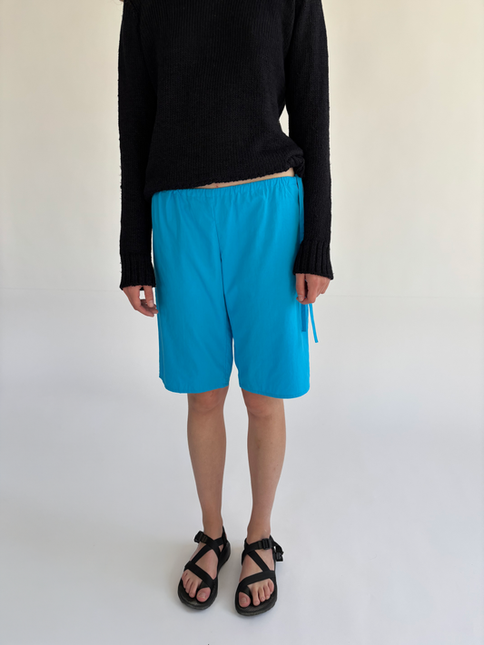 Tie Shorts - Turquoise