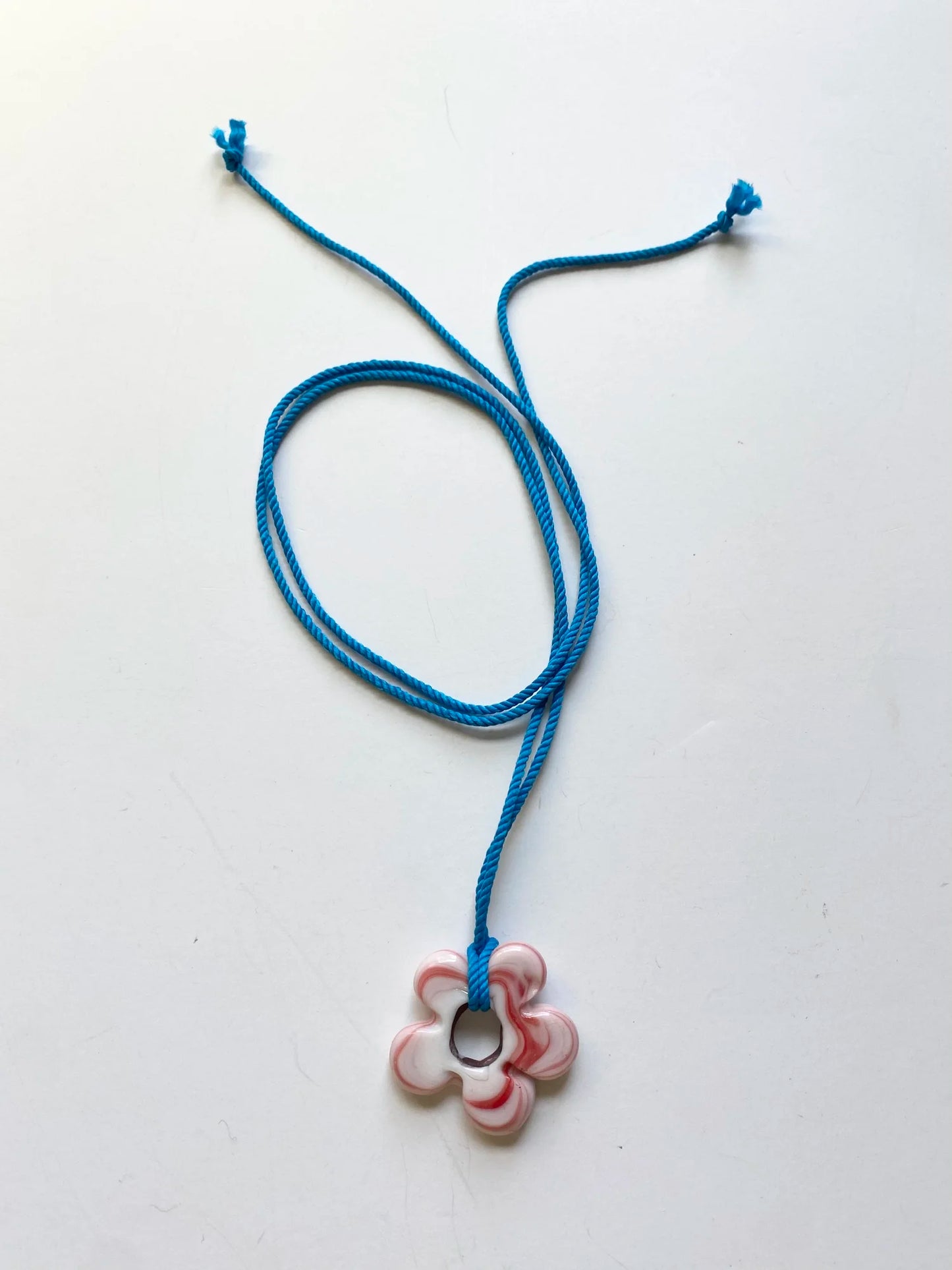 Big Flower Pendant - Coral/Blue