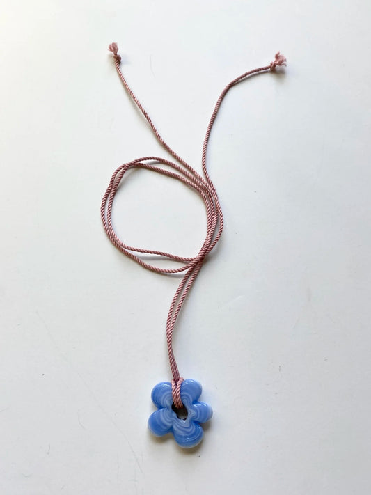 Bigger Flower Pendant - Wavy Blue/Pink
