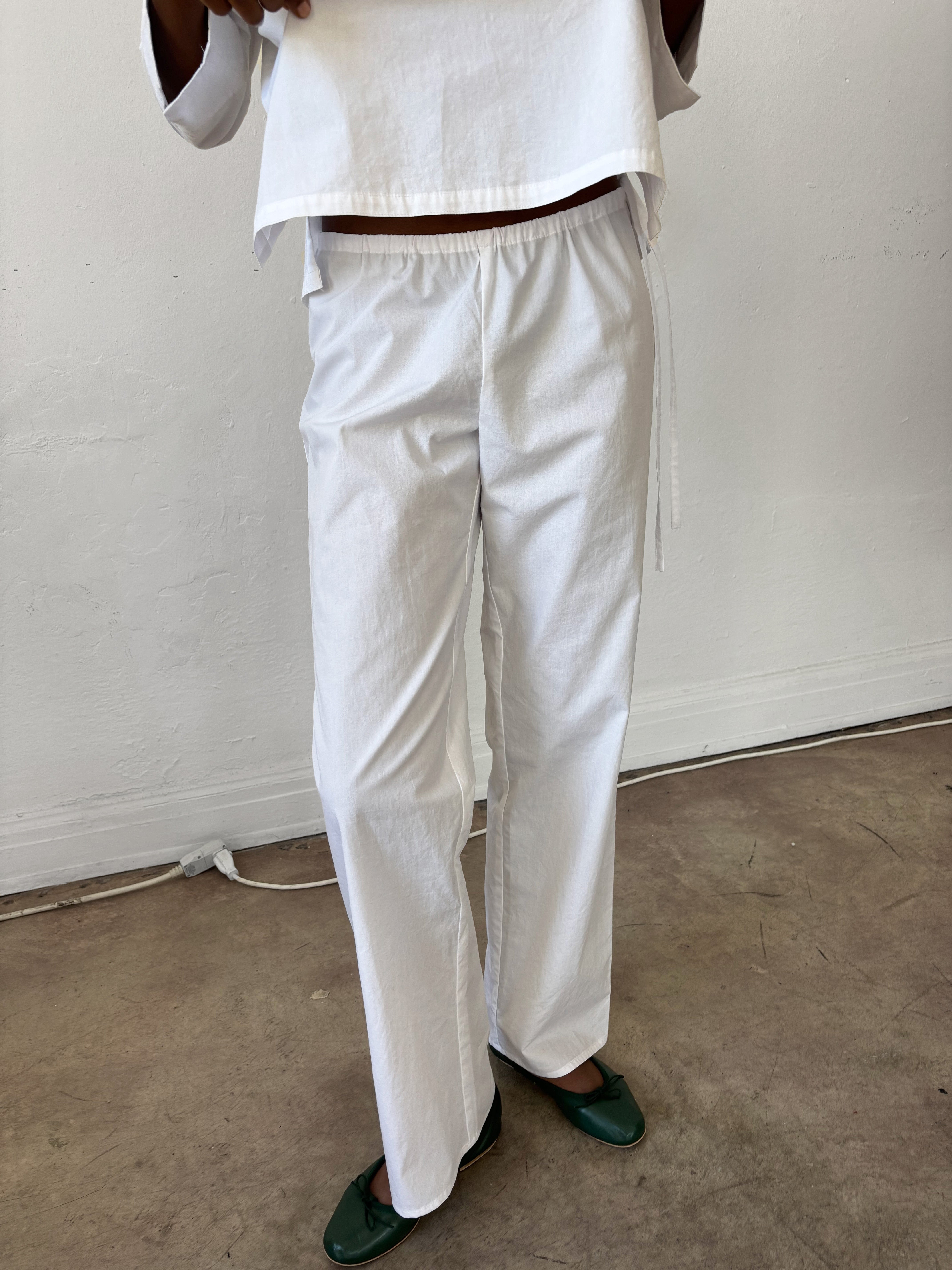 Tie Pants - White – Brooke Callahan