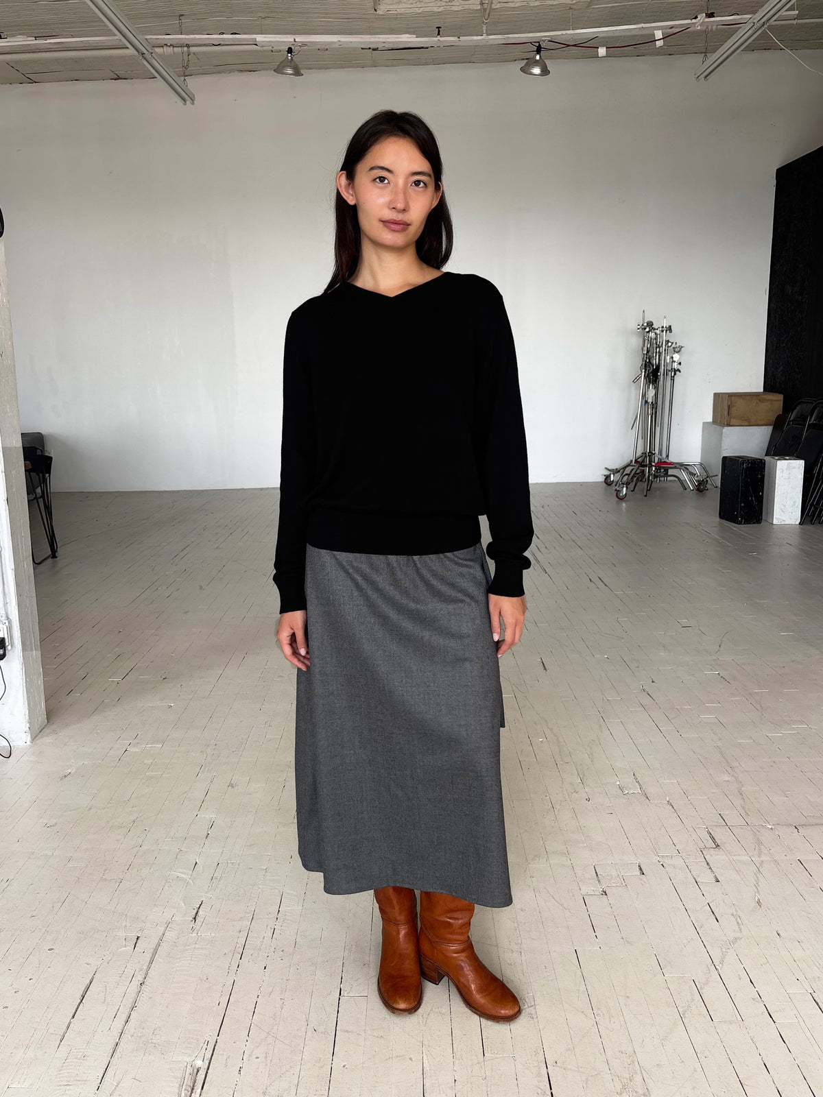 Wool Skirt - Grey