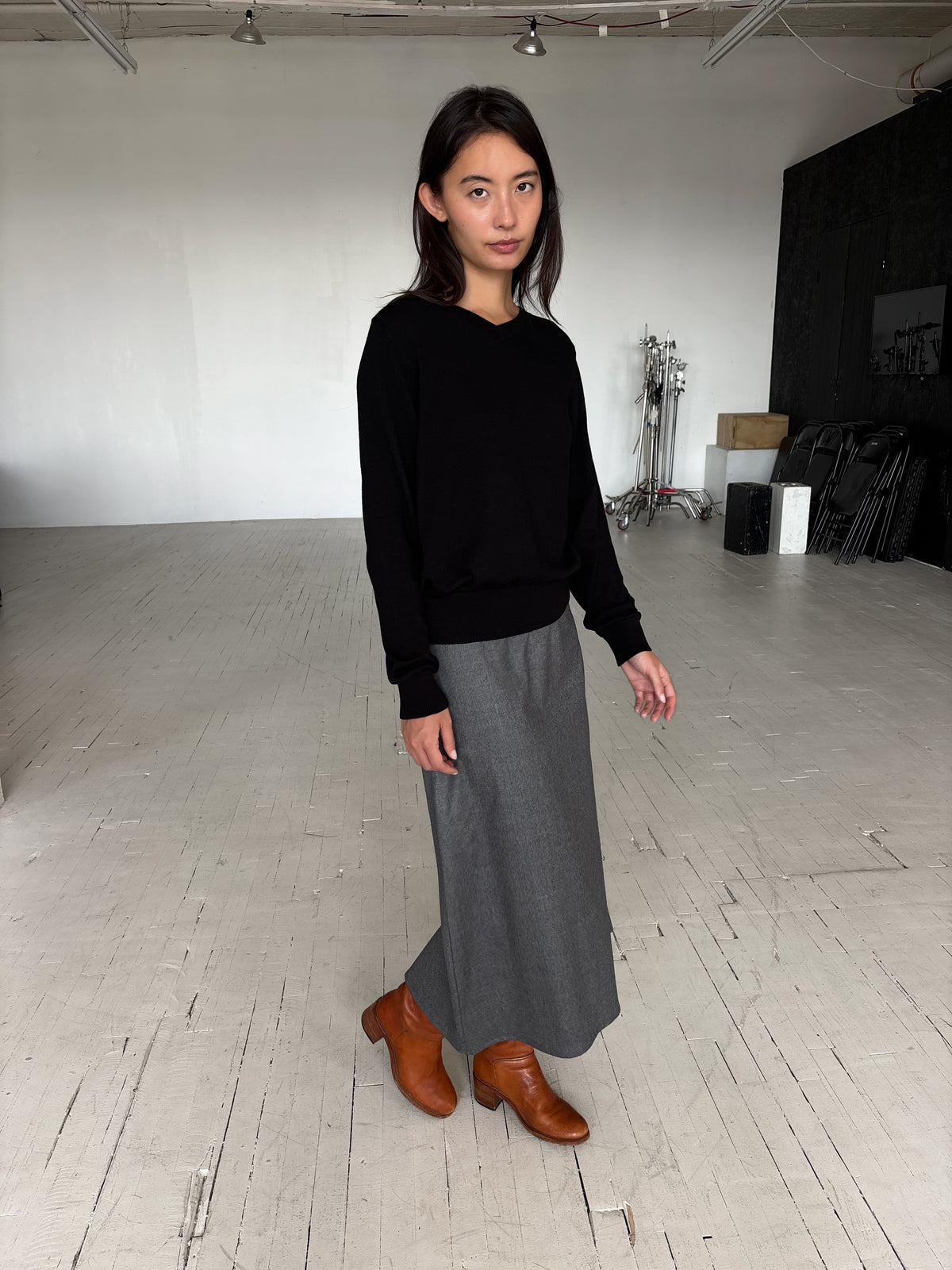 V Sweater -  Black