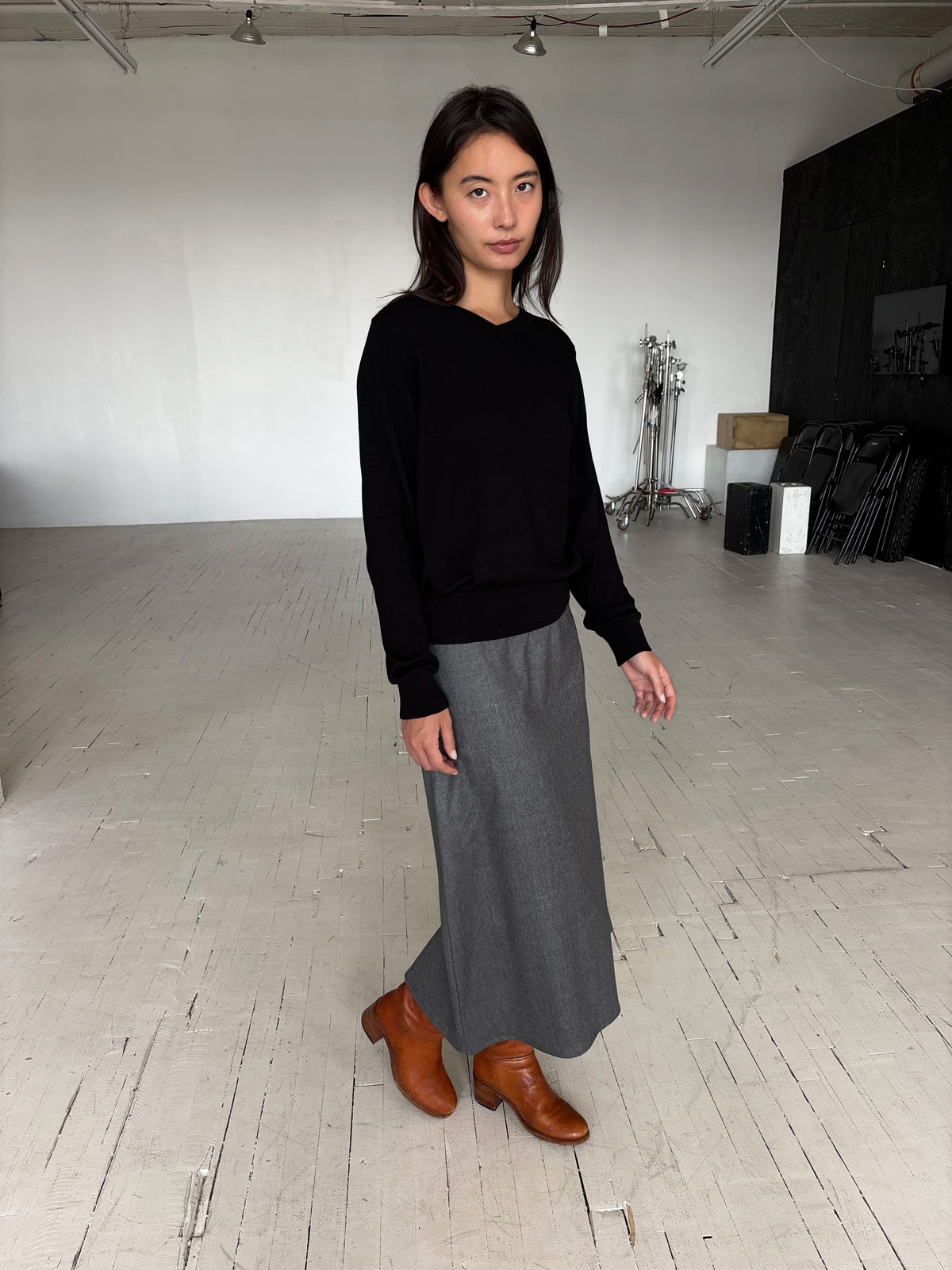 Wool Skirt - Grey