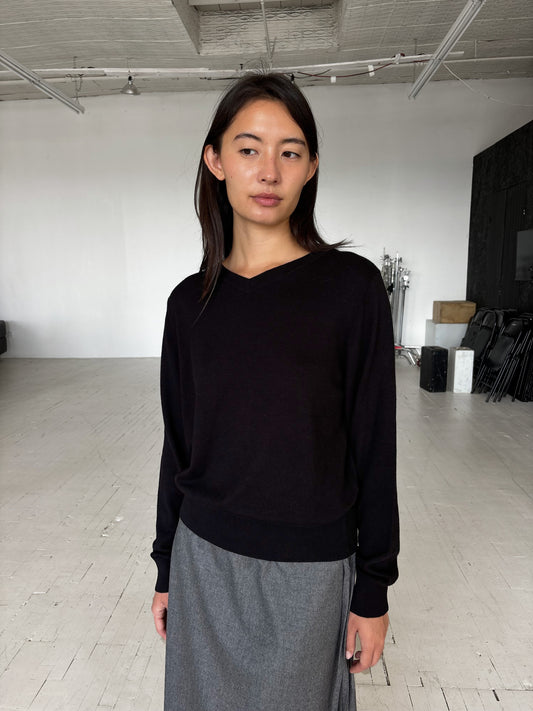 V Sweater -  Black