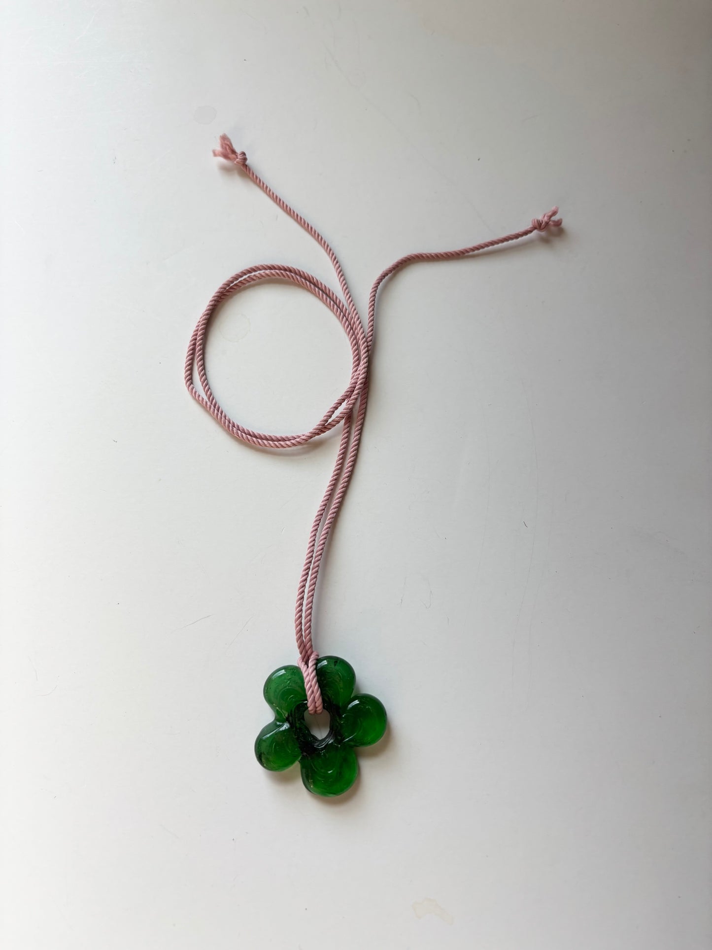 Big Flower Pendant - Pink/Green