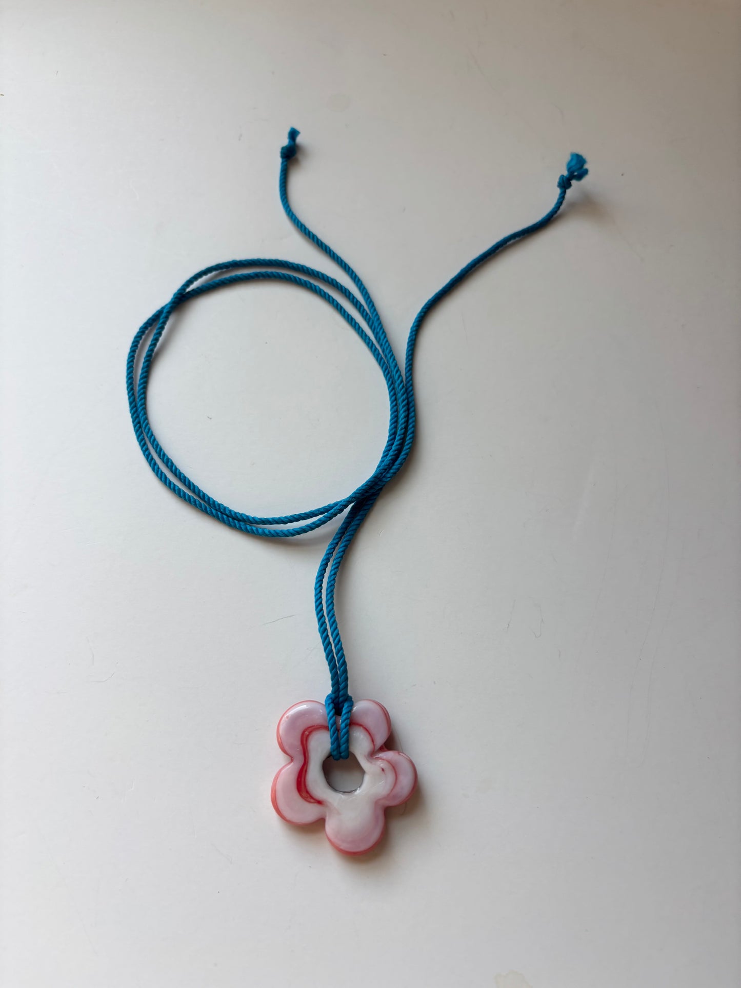 Bigger Flower Pendant - Wavy Coral/Blue