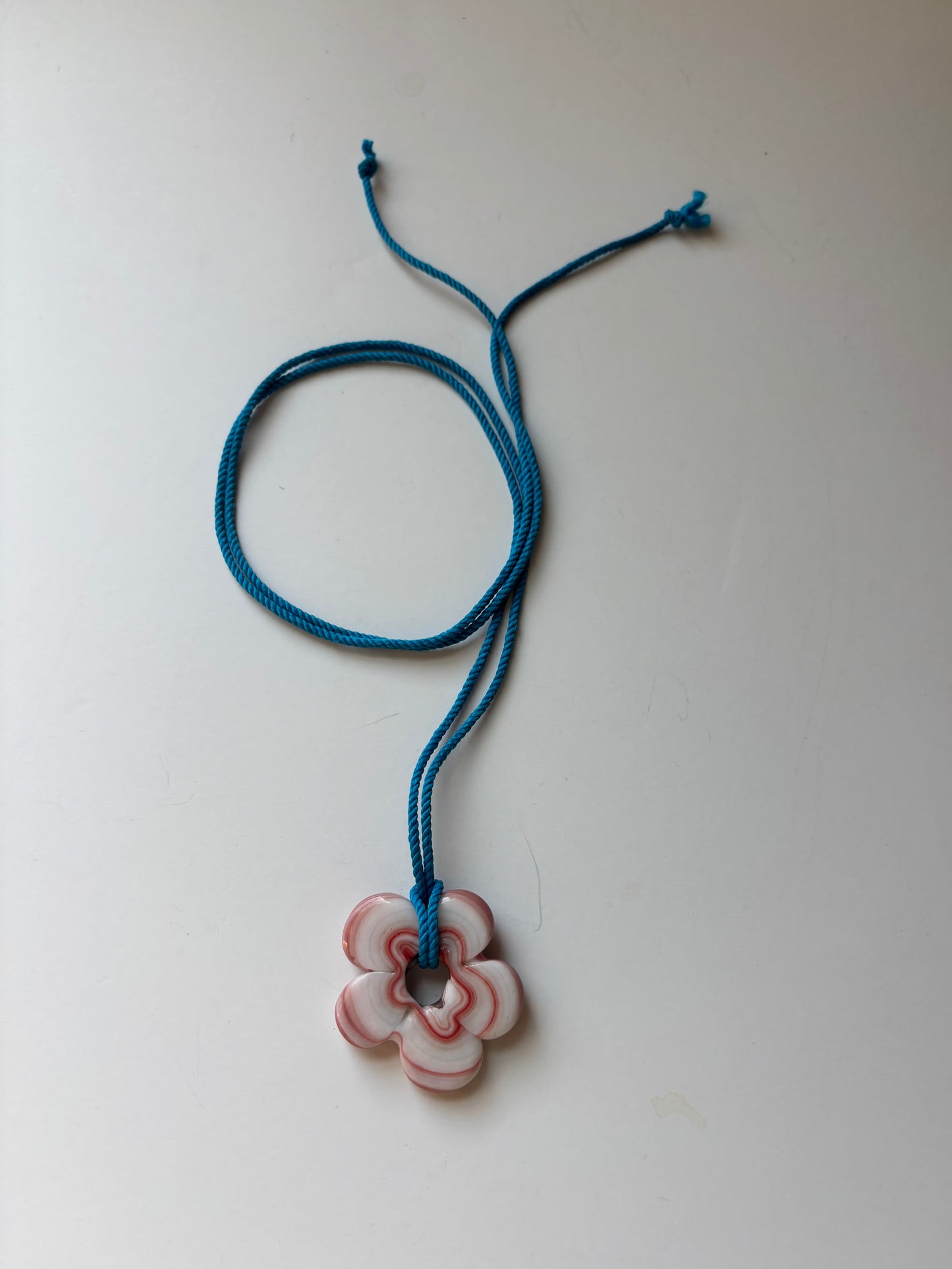 Bigger Flower Pendant - Wavy Coral/Blue