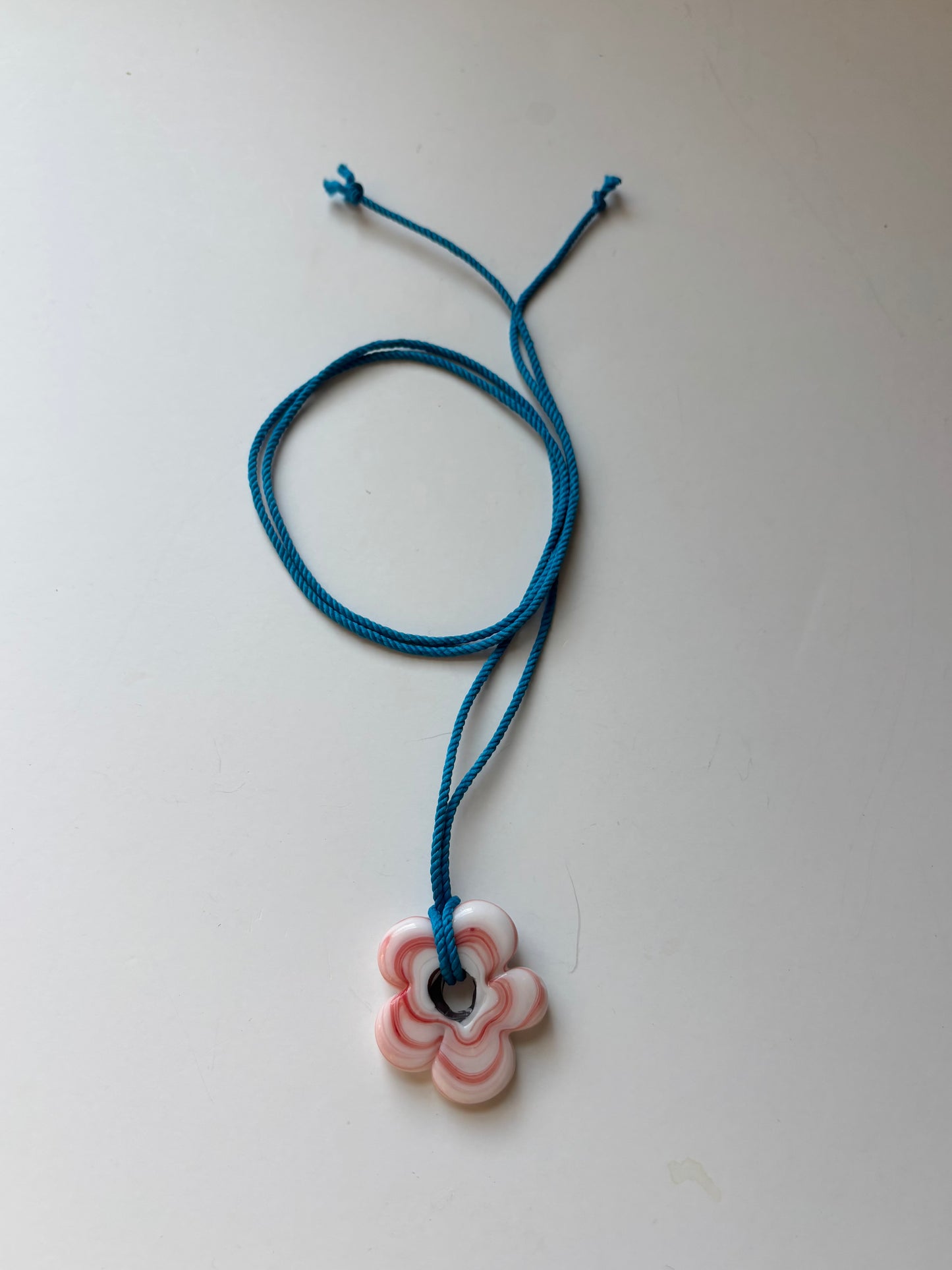 Bigger Flower Pendant - Wavy Coral/Blue