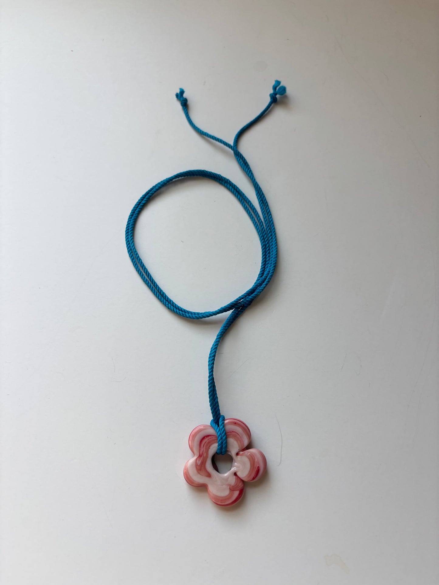 Bigger Flower Pendant - Wavy Coral/Blue