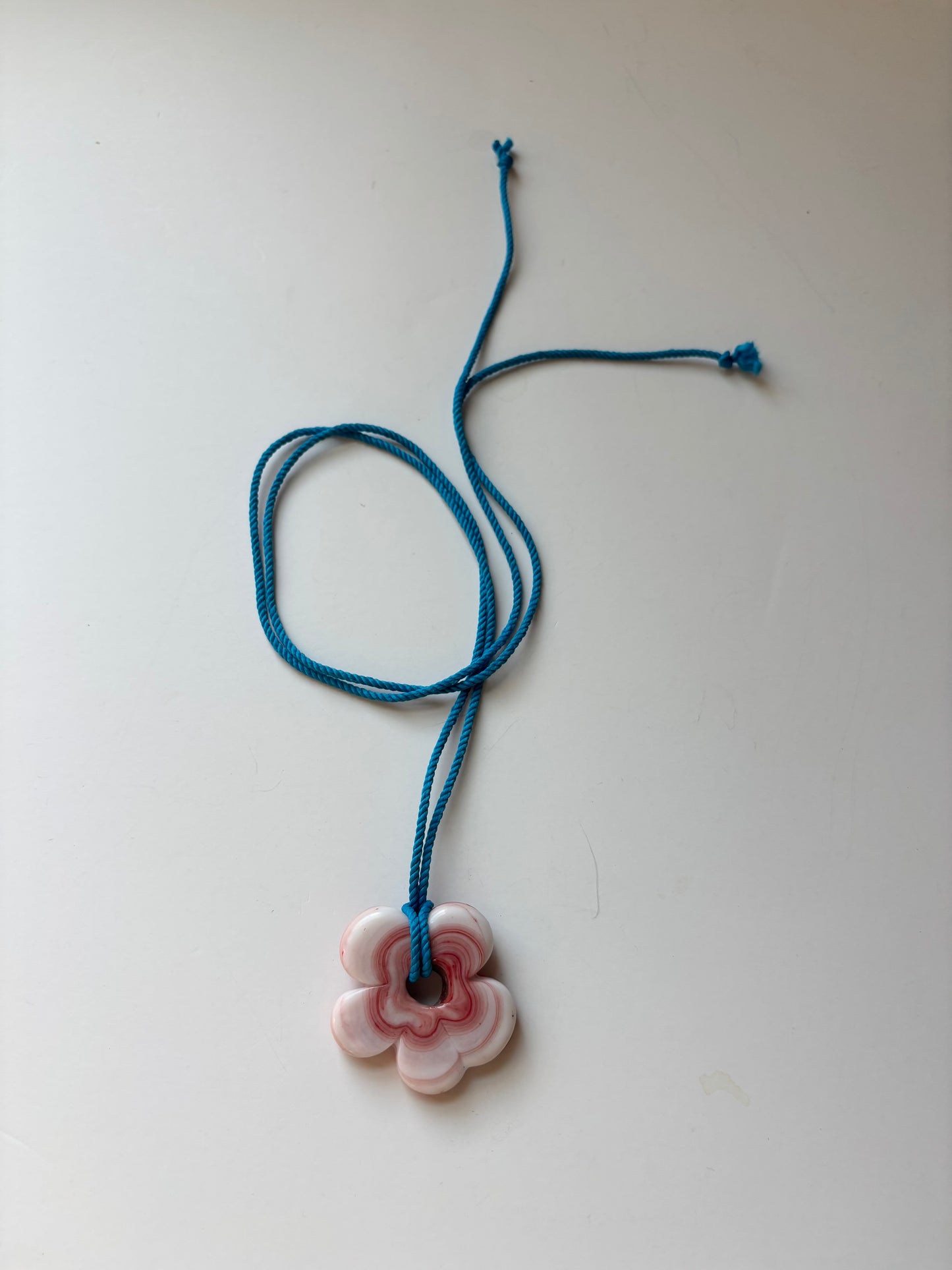 Bigger Flower Pendant - Wavy Coral/Blue