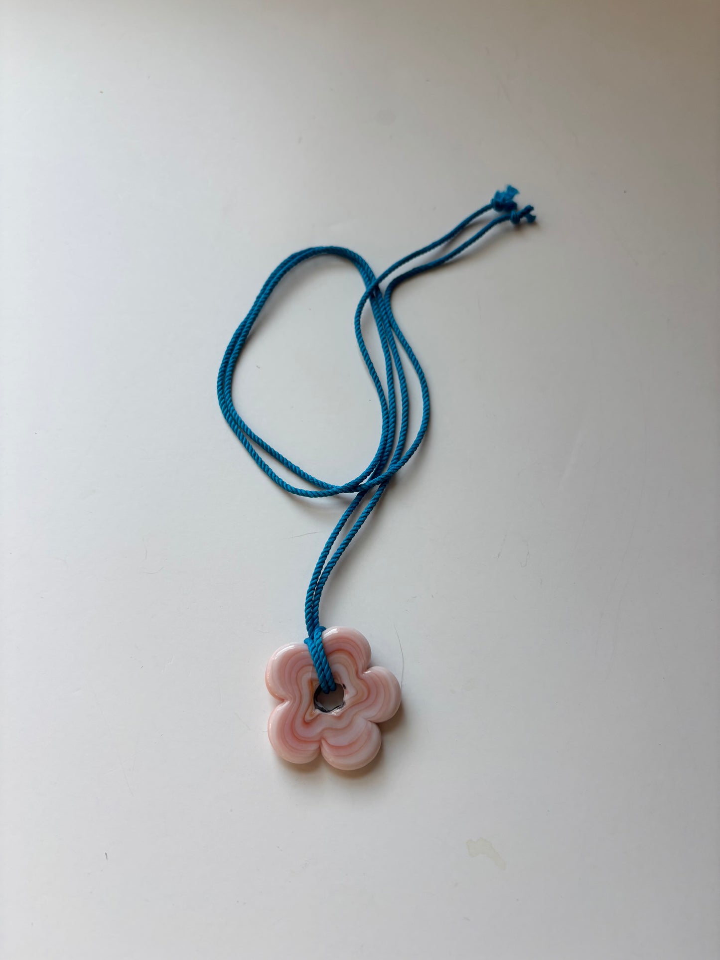 Bigger Flower Pendant - Wavy Coral/Blue