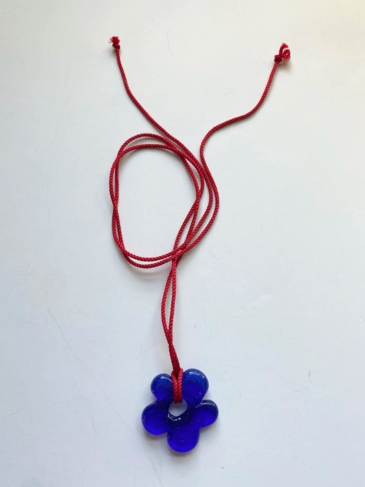 Big Flower Pendant - Red/Blue