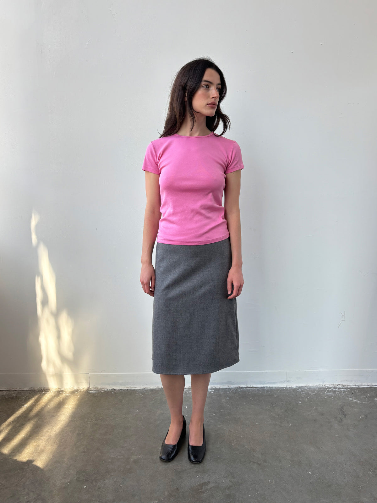 A–Line Wool Skirt - Grey