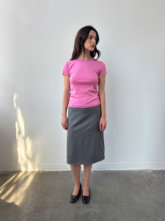 A–Line Wool Skirt - Grey