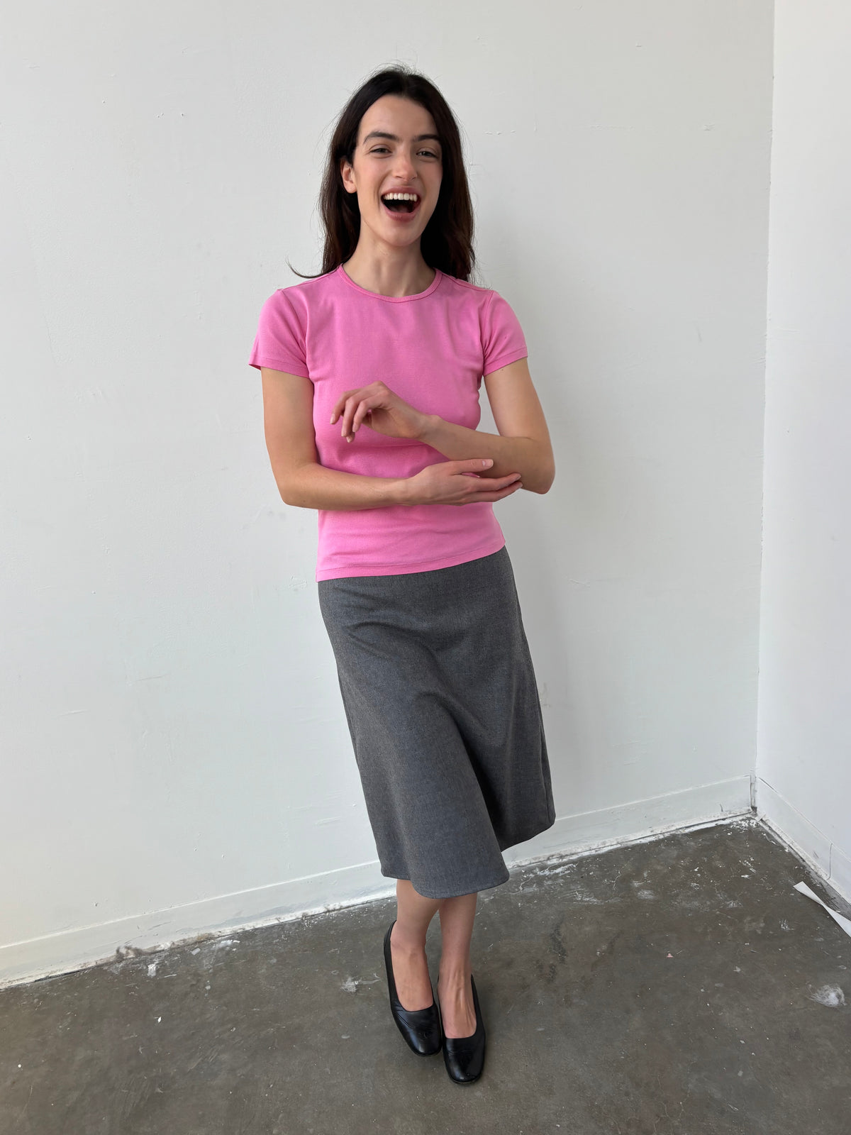 A–Line Wool Skirt - Grey