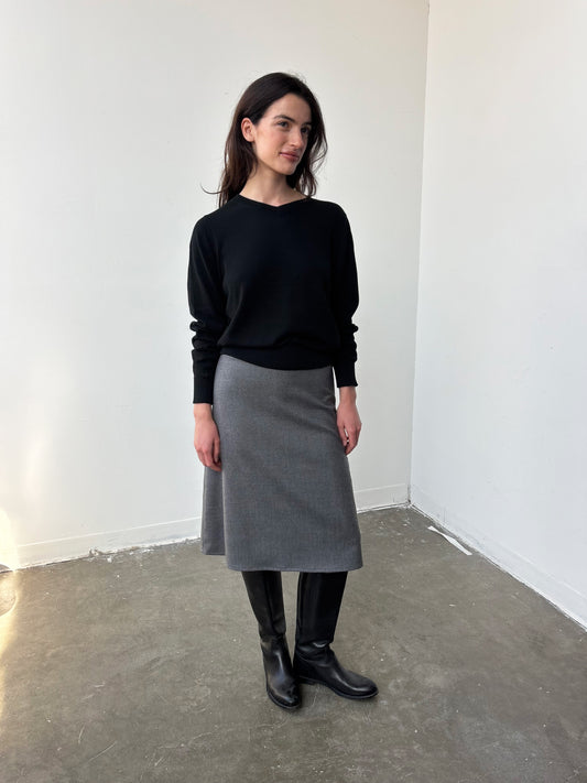 A–Line Wool Skirt - Grey