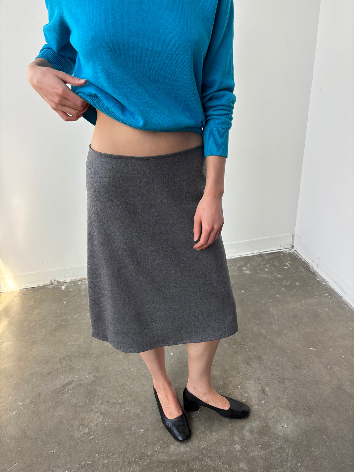 A–Line Wool Skirt - Grey