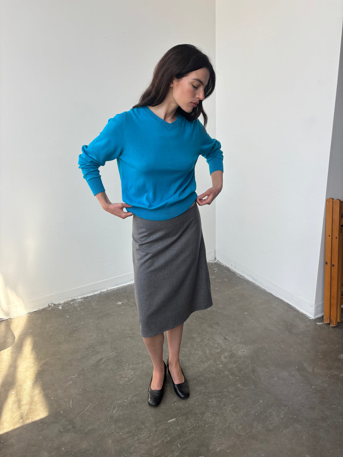 A–Line Wool Skirt - Grey