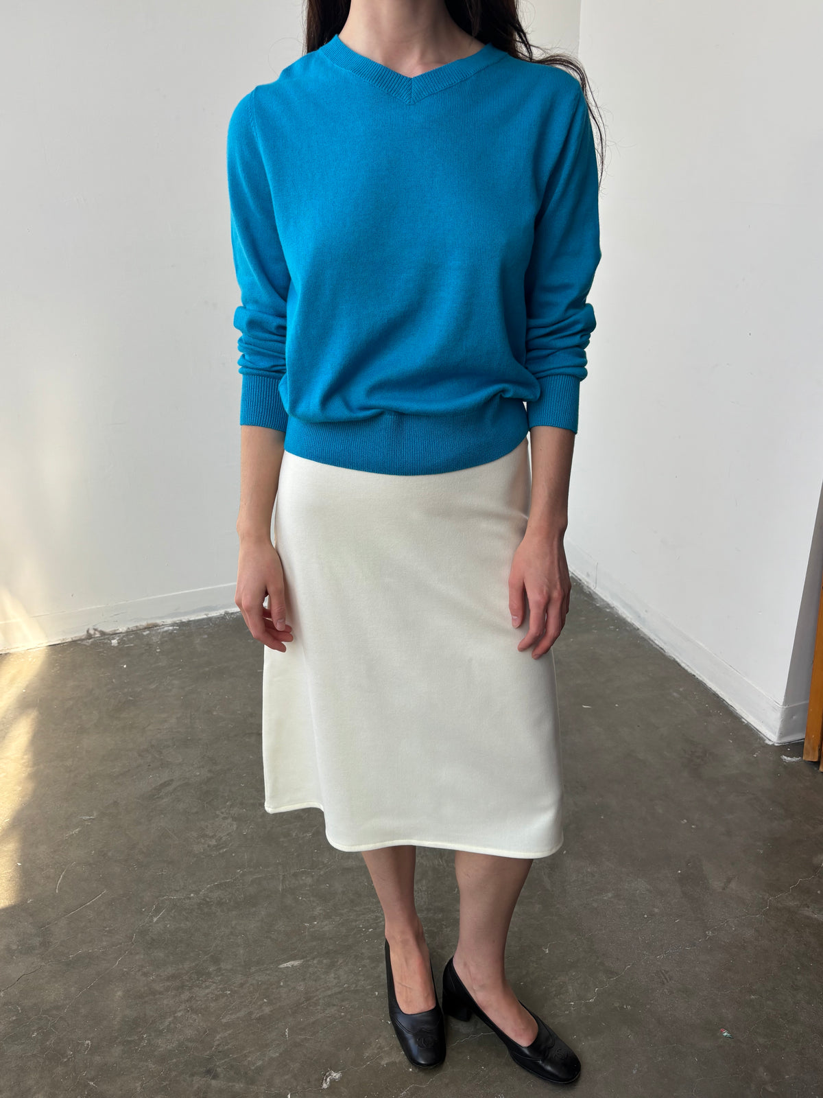 A–Line Wool Skirt - Cream