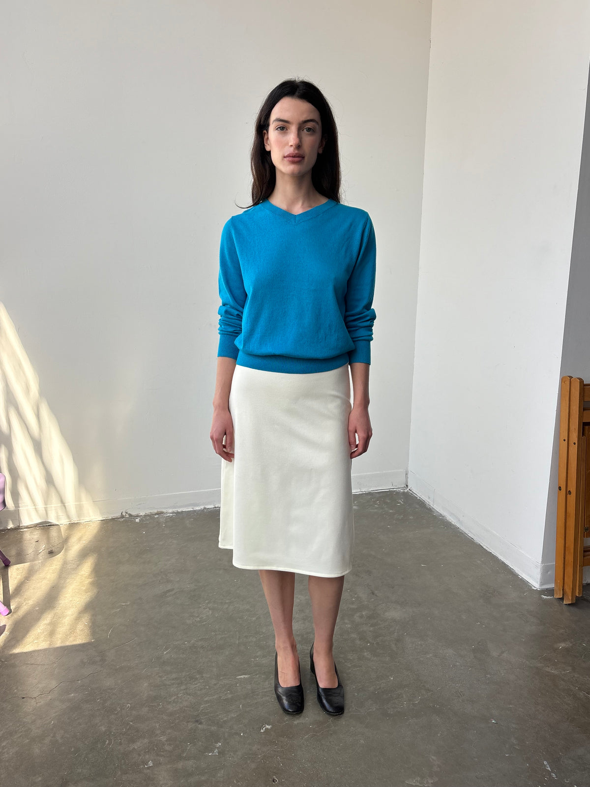 A–Line Wool Skirt - Cream