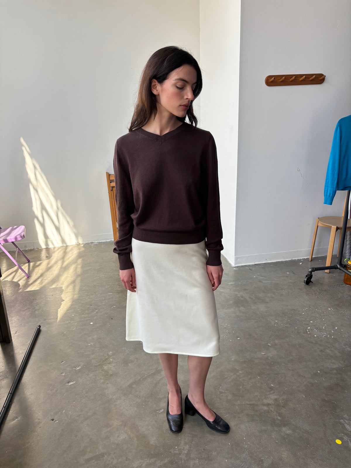 A–Line Wool Skirt - Cream