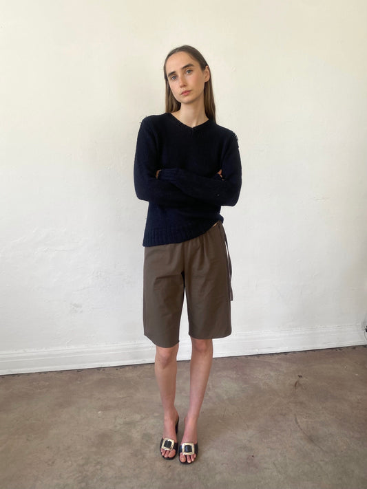 Tie Shorts - Chocolate