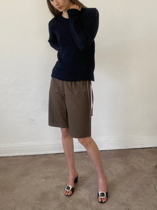 Tie Shorts - Chocolate