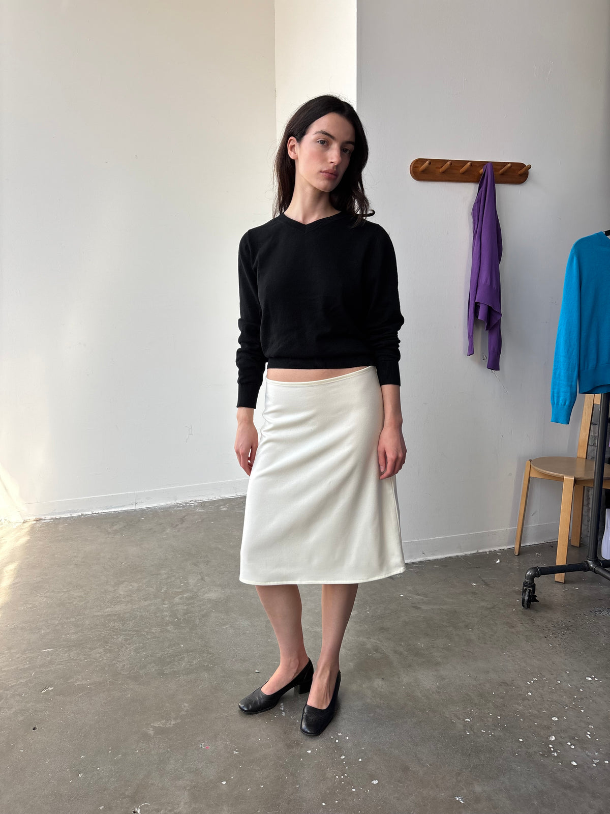 A–Line Wool Skirt - Cream