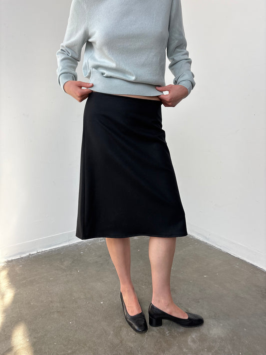 A–Line Wool Skirt - Black