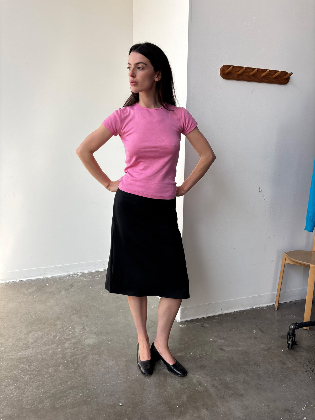 A–Line Wool Skirt - Black