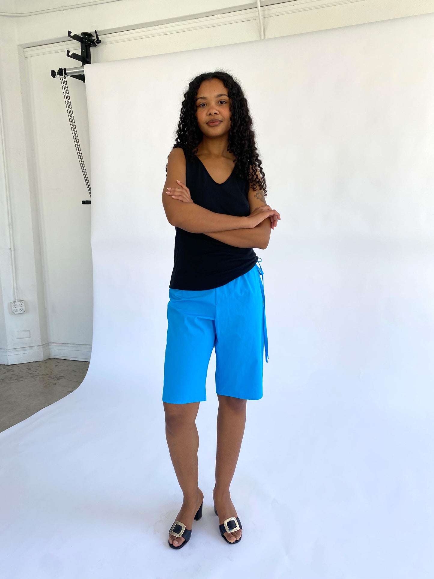 Tie Shorts - Turquoise