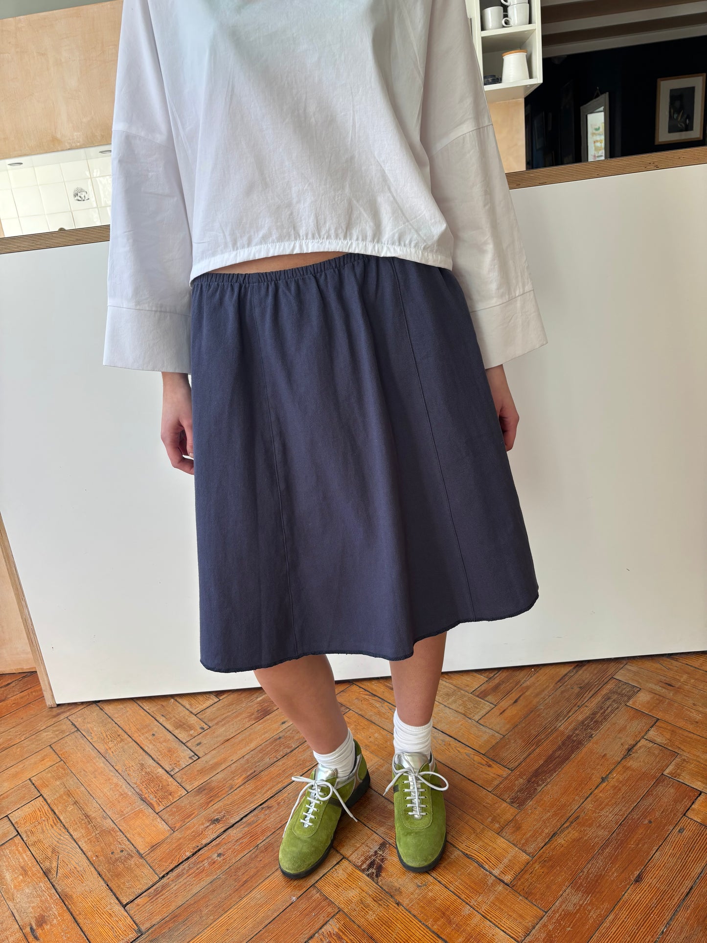 Panel Skirt - Navy