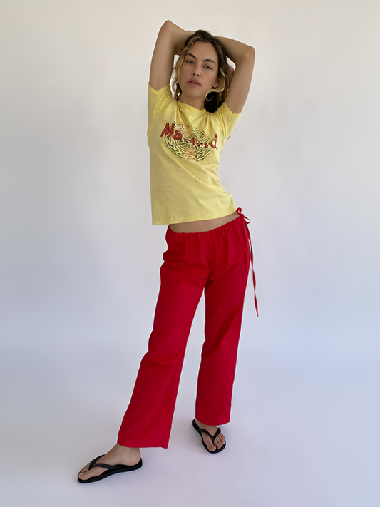 Tie Pants - Red